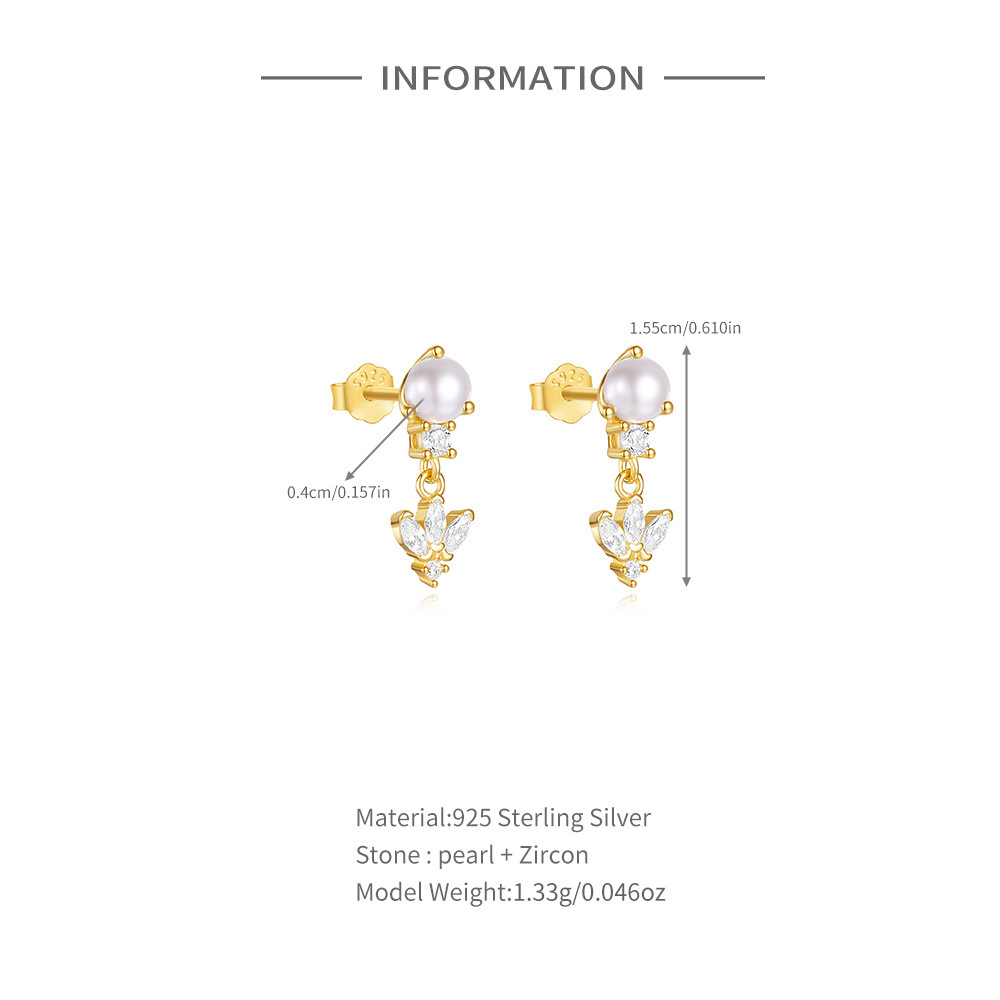 2g Weight 925 Sterling Silver Ear Needle Material Zircon Inlay Material Drop Earrings, Ear Studs Classification 1 Pair Quantity Holiday, Daily Occasion 925 Sterling Silver Material Geometric, Star Pattern All Seasons Season Women's Gender Polished Finish Elegant Style 1 Pair 925 Sterling Silver Geometric Star Zircon Drop Earrings Ear Studs 5