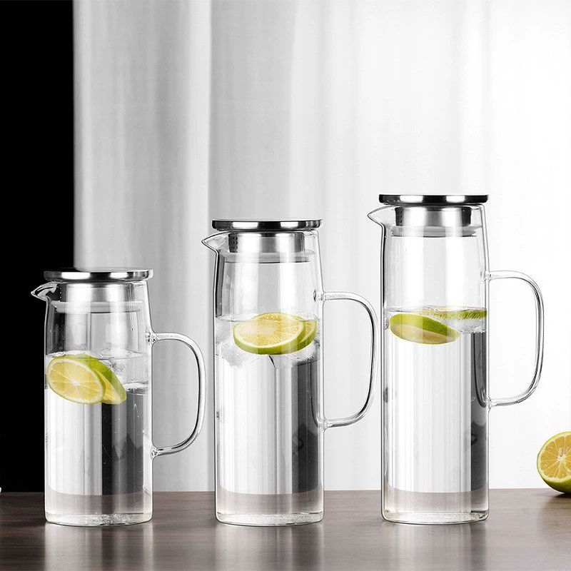 Glass capacious teapot stainless steel
