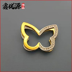 镶钻蝴蝶花朵长款毛衣链吊坠配饰闪钻蝴蝶双层项链女ins锁骨链