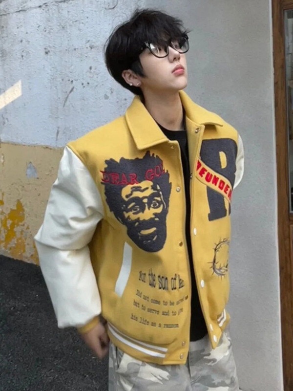 杨博文同款翻领棒球服男春季美式复古网红潮爆款拼接撞色工装夹克|undefined