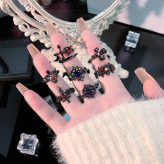 禁忌之戀暗黑十字架戒指小眾設計復古纏繞蕾絲簡約冷淡風指環