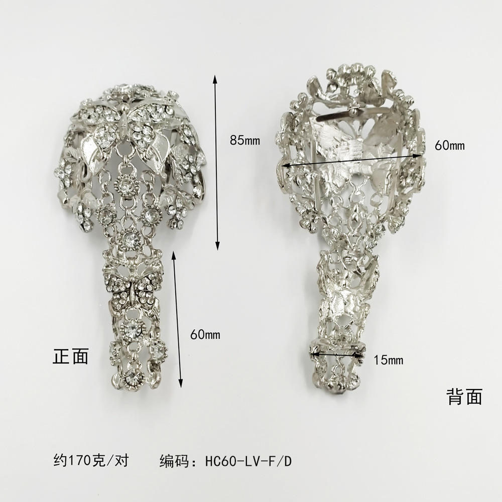 Zapatos complejos retro chinos con Phoenix-tipo talón decoración hueco metal pieza accesorios zapatos de boda zapatos de tacón alto zapato femenino cubierta