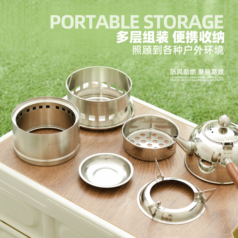 Estufa de agua al aire libre estufa de leña al aire libre portátil nueva fabricación de té estufa de picnic camping cocina conjunto completo