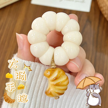 奶白山竹菩提手串迷你小手捻指尖盘玩蒜瓣猪大肠佛珠男女文玩批发