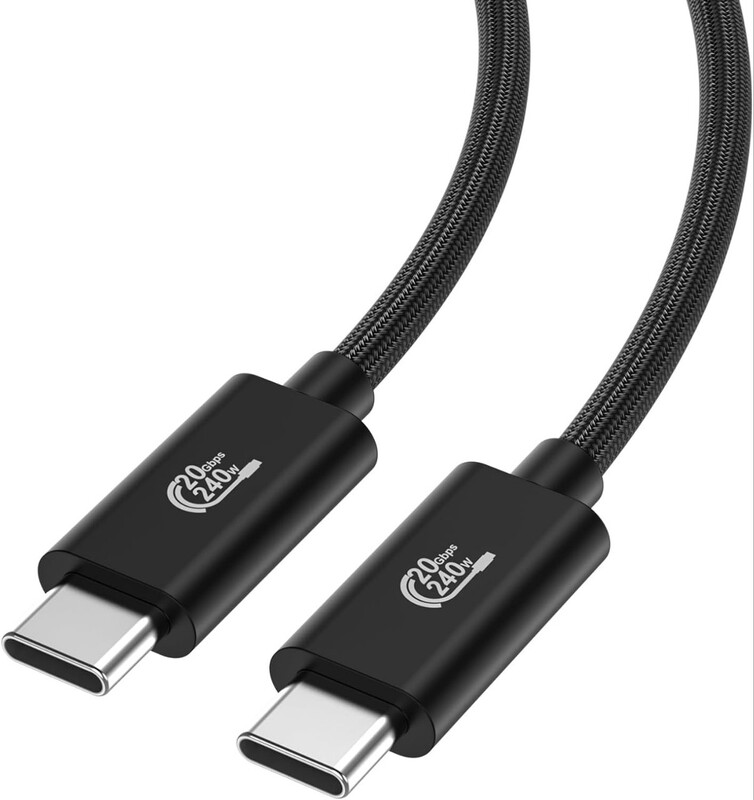 Dual Type-C Data Transmission Cable, Braided 240W Pd3.1 Charging Cable, 5A Current, 8K Video, 40g