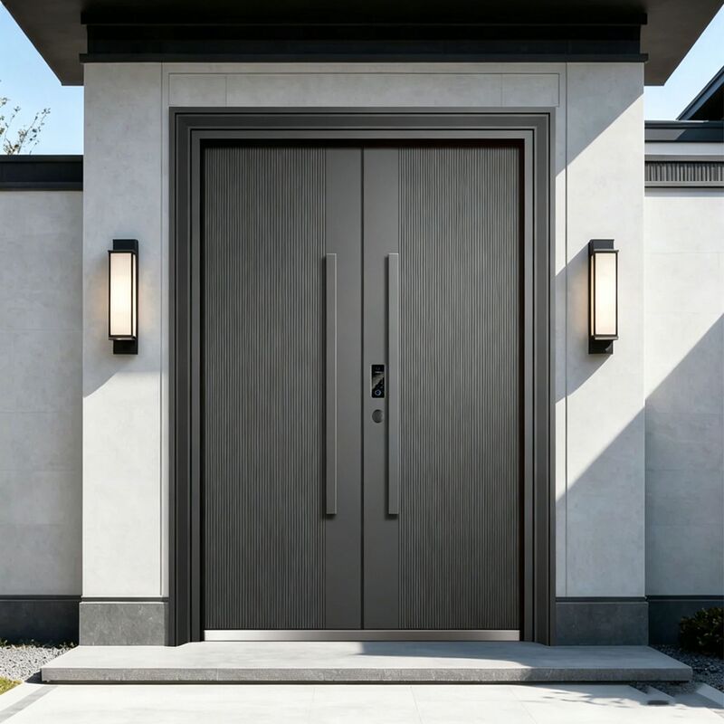 Self-Built House Entrance Door, Rural Zinc Alloy Villa Anti-Theft Door, Entry Door, Windows and Doors for Home Use, Cast Aluminum Double Opening