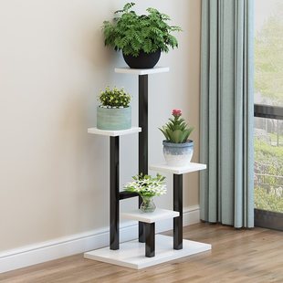 Balcony Wrought Iron Flower Rack Living Room Decorative Flower Pot Rack Green Radish Floor-Standing Flower Rack Indoor Multi-Layer Storage Rack Modern