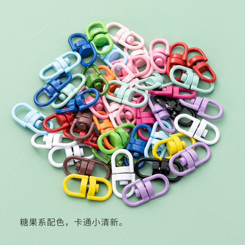 Painted Candy-Colored Alloy Figure-Eight Swivel Buckle Universal Turn Colorful Creative Figure-Eight Ring Keychain Accessory Swivel Ring