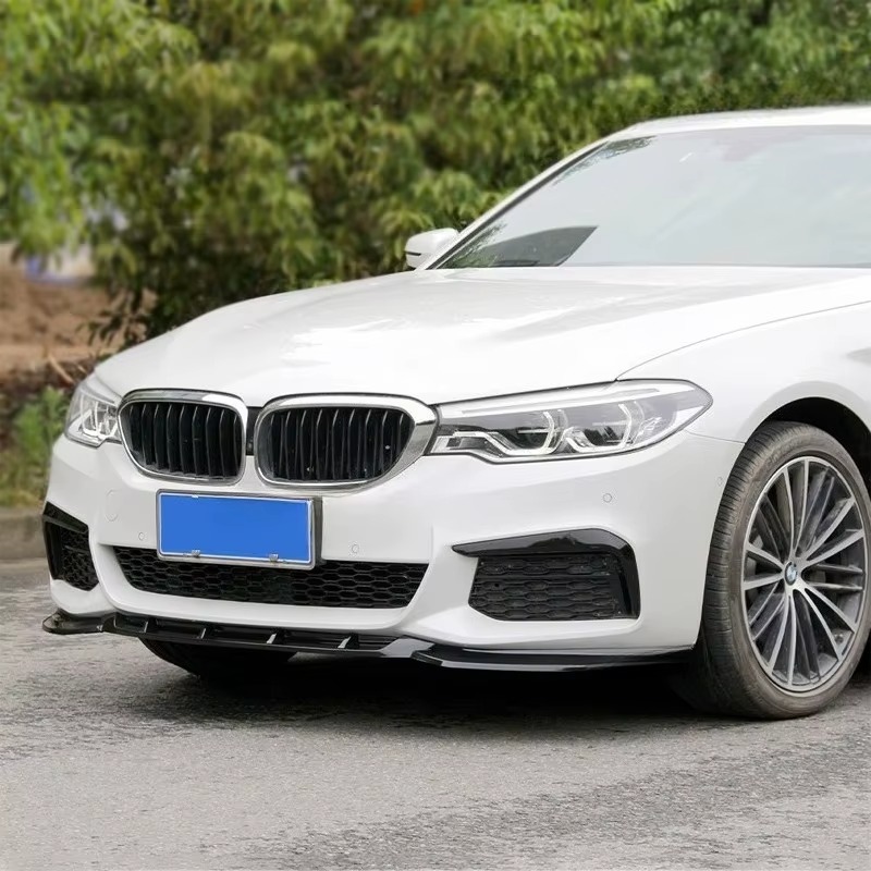 Bmw G30 Front Bumper Spoiler 5 Series Glossy Black Carbon Fiber Pattern Wind Blade Modified Front Splitter for 17-23 Models G30/G31