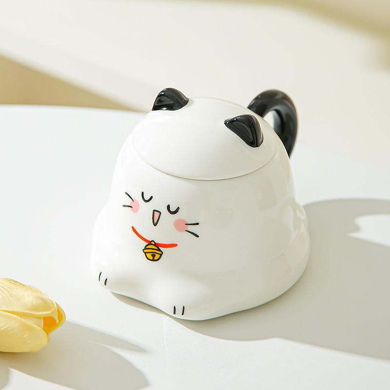 Tazas de dibujos animados de alto valor, tazas de cerámica, tazas de gato Siamese, lindas tazas de agua, regalos de cumpleaños creativos para niños y niñas