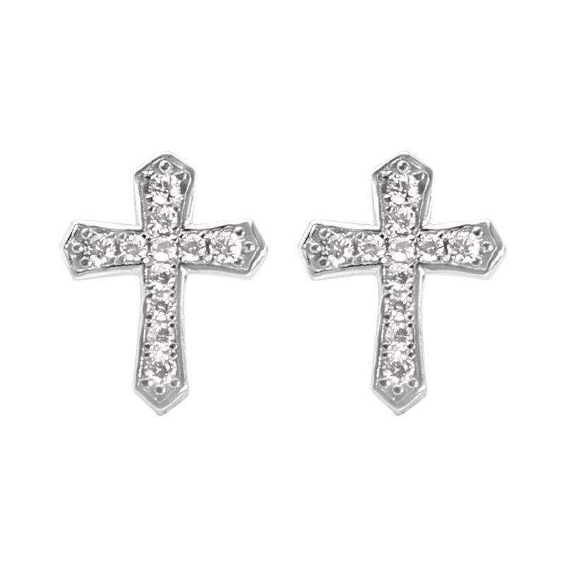 X172-A (cross stud earrings) pair