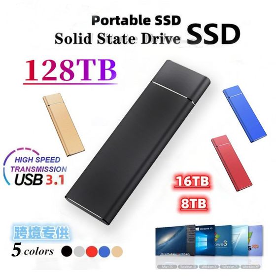 Amazon Cross-border High-speed SSD Solid State Mobile Hard Drive 8TB Black Type-c 3.1 Expansion Virtual Standard 16TB