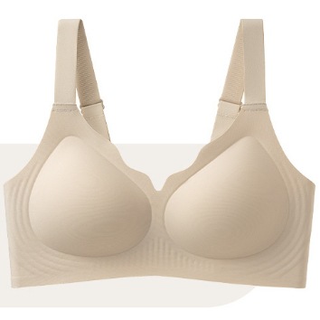Gran cinturón de hombro de soporte suave ropa interior damas sin marcas sin anillo de acero sujetador de colateración anti-caída integral sujetador de copa fija