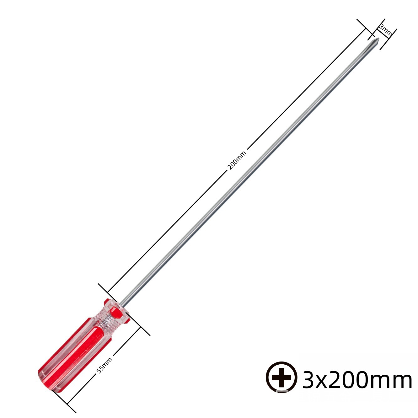 Fuerte magnético 3x200mm destornillador de un tornillo de un ventilador destornillador pequeña herramienta de reparación de desmontaje de la carcasa del electrodoméstico
