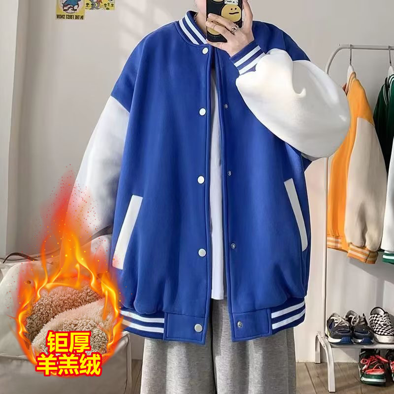 AB107 다크블루 심플 자켓 [양털스타일]