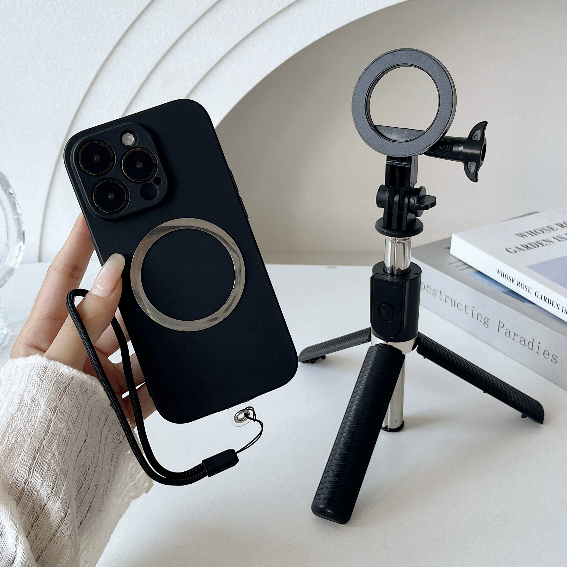 MagSafe Powerful Magnetic Selfie Stick Mobile Tripod Live Bluetooth Remote Control Selfie Stick Foreign Trade