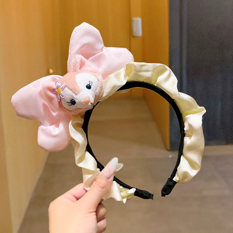 子供用ヘアバンドかわいいつば広漫画リボンヘアアクセサリー頭飾り 2025 新しい多用途かわいいスターデューヘッドバンド|undefined