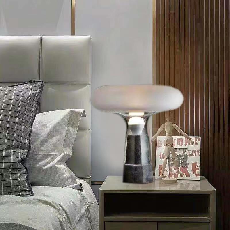 Modern marble creative glass table lamp for living room