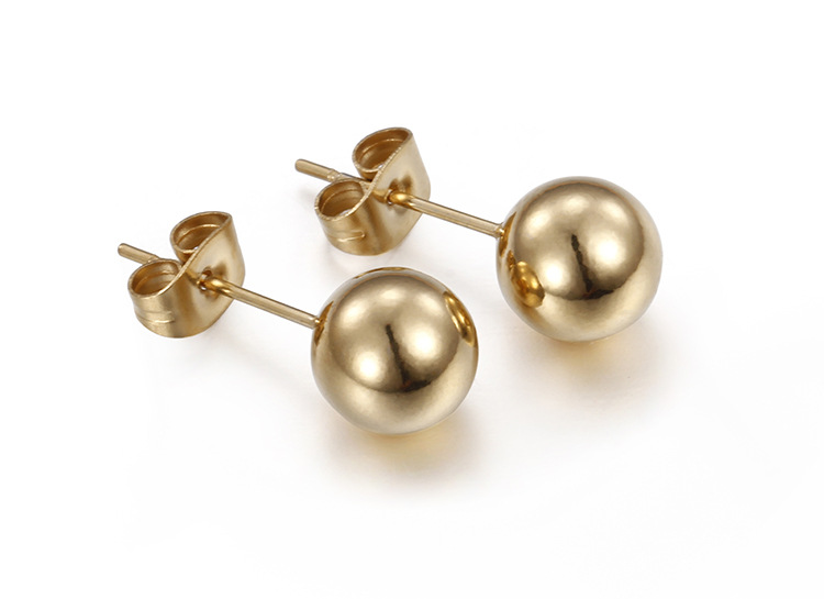 Geometric Titanium Steel No Inlaid 18K Gold Plated Earrings Ear Studs display picture 2