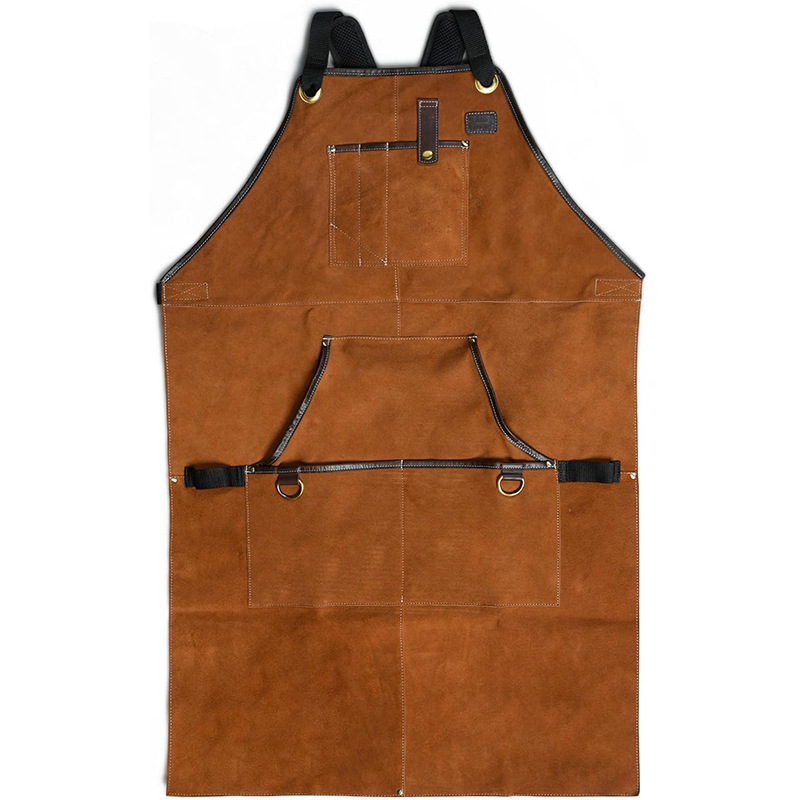 Amazon transfronterizo delantal de terciopelo de doble cara flor ignífuga retardante de llama carpintería electricista ropa de trabajo horneado barbacoa delantal al por mayor
