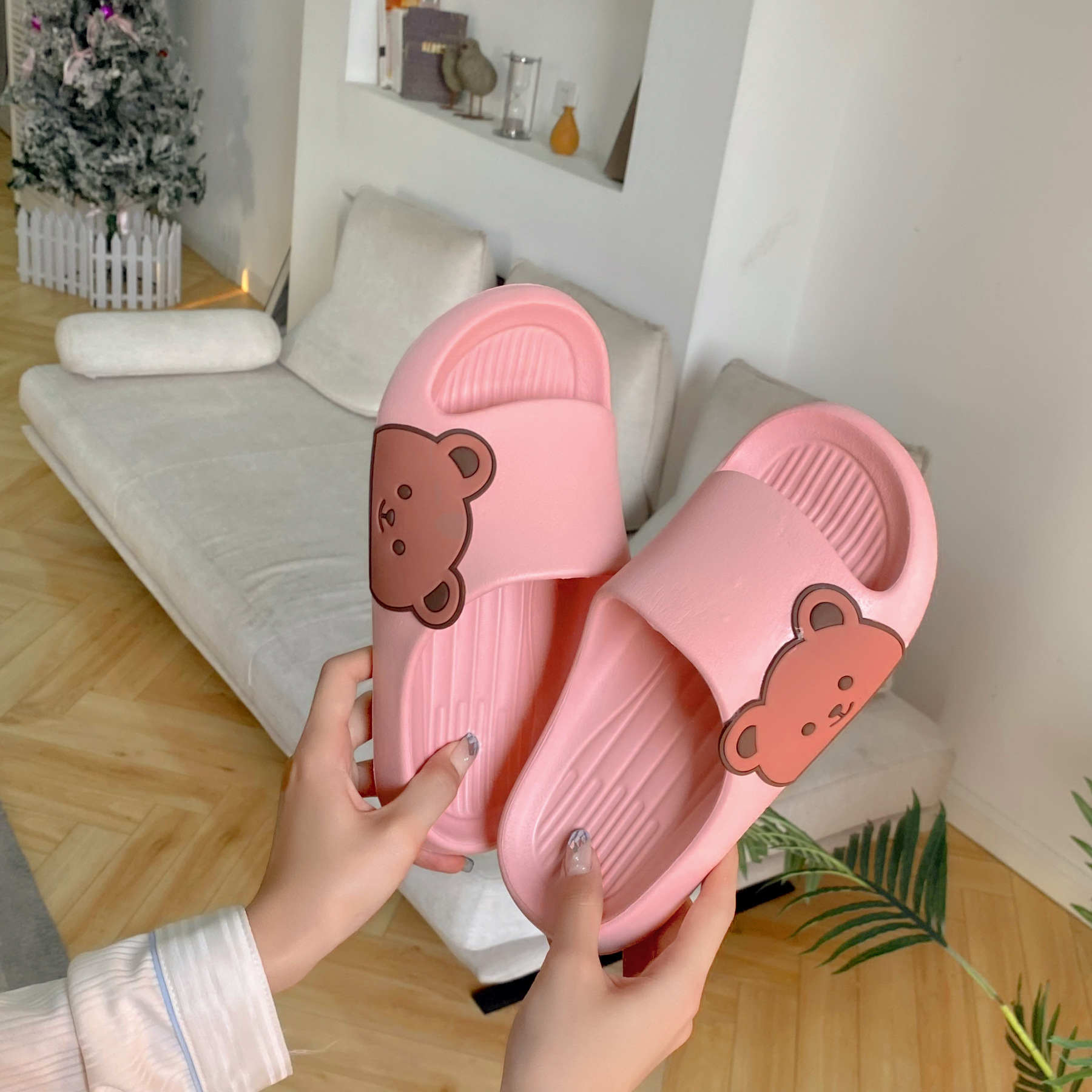 summer thickening Cartoon lovely girl baby take a shower Child indoor children slipper Cartoon slipper