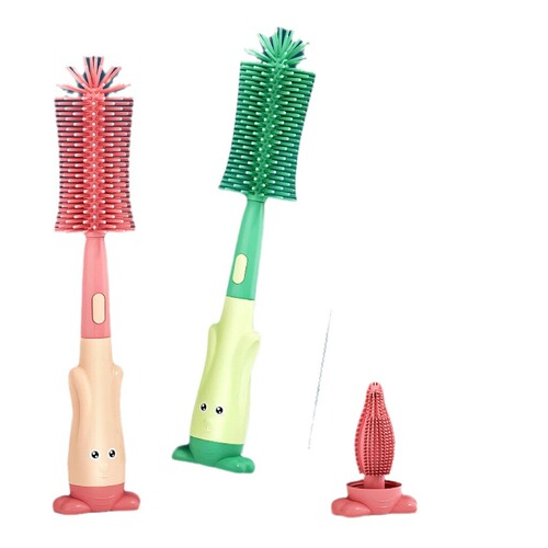 Baby Silicone Nipple Brush Set, 3-in-1 Sipper Brush, Multi-functional Cleaning Brush, Portable Bottle Brush