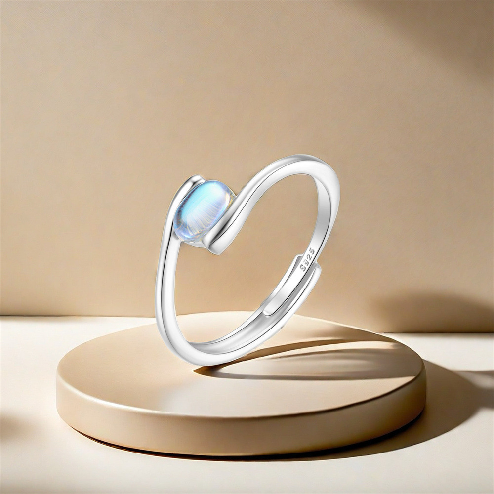 3g Weight Open Rings Classification 1 Piece Quantity Casual Occasion 925 Sterling Silver Material Geometric Pattern Women's Gender Plating Design Sweet Style 925 Sterling Silver Geometric Open Rings 19