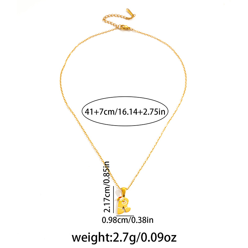 7g Weight 0.03µm Gold Plating Thickness Electroplated Gold Plating Process Golden Plated Plating Material 201 Stainless Steel Pendant Material Pendant Necklace Classification 201 Stainless Steel Chain Material cable chain Chain Type 1 Piece Quantity Holiday, Daily Occasion 201 Stainless Steel Material Santa Claus, Number Pattern Women's Gender Cute Style Plating Craft Fashionable Stainless Steel Christmas Necklace For Women 26 Small Letter Pendants Versatile Minimalist Choker Trendy Accessory 46