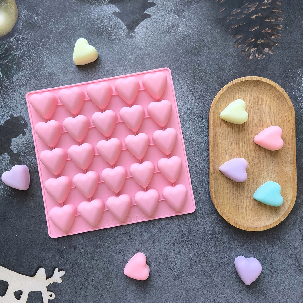 25 Lian Love 691 Molde de silicona de chocolate para caramelo Molde de decoración de pastel de galleta para hornear Molde de pudín para rejilla de hielo