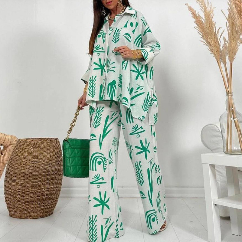 Women's Casual Geometric Polyester Printing Pants Sets display picture 3
