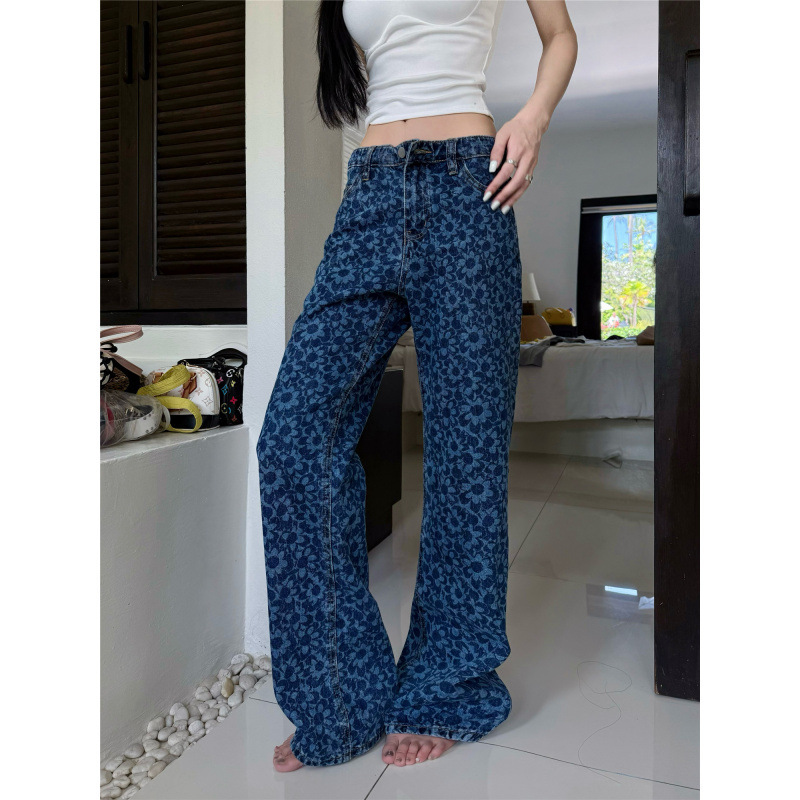アメリカンレトロな個性、万能なティーブレイクスタイル、小さな香りのよいカラーのストレートパンツ、女性用のファッショナブルで超スリムなジーンズ|undefined