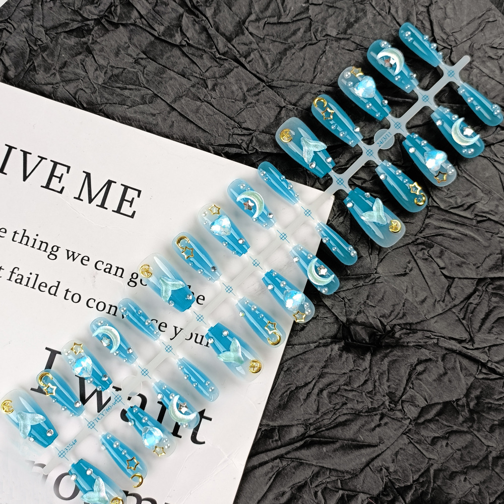 Fábrica de uñas de diamantes cortas y largas venta directa de uñas personalizadas prefabricadas 30 piezas de código de desgaste de uñas