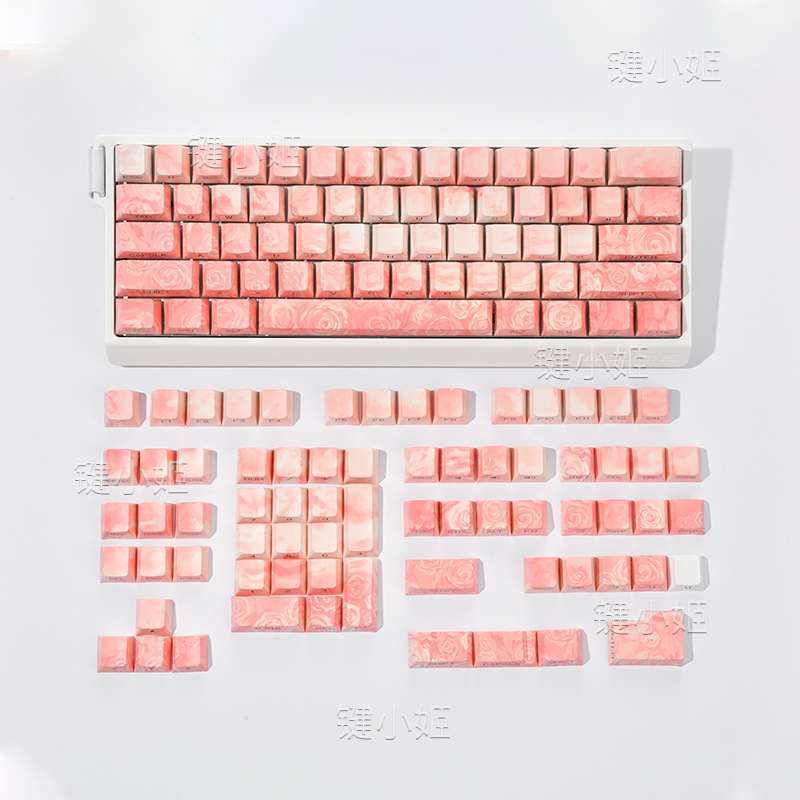 ローズコーストキーキャップ箱入りサイド刻印半透明オリジナルカスタムキーキャップ5面昇華ウーティング|undefined