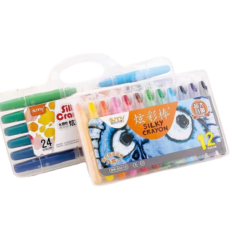 Sunshine Angel Colorful Stick Color Pen Oil Painting Water-Soluble Solid Painting Stick Rotating Crayon Oil Paint Stick Graffiti Painting