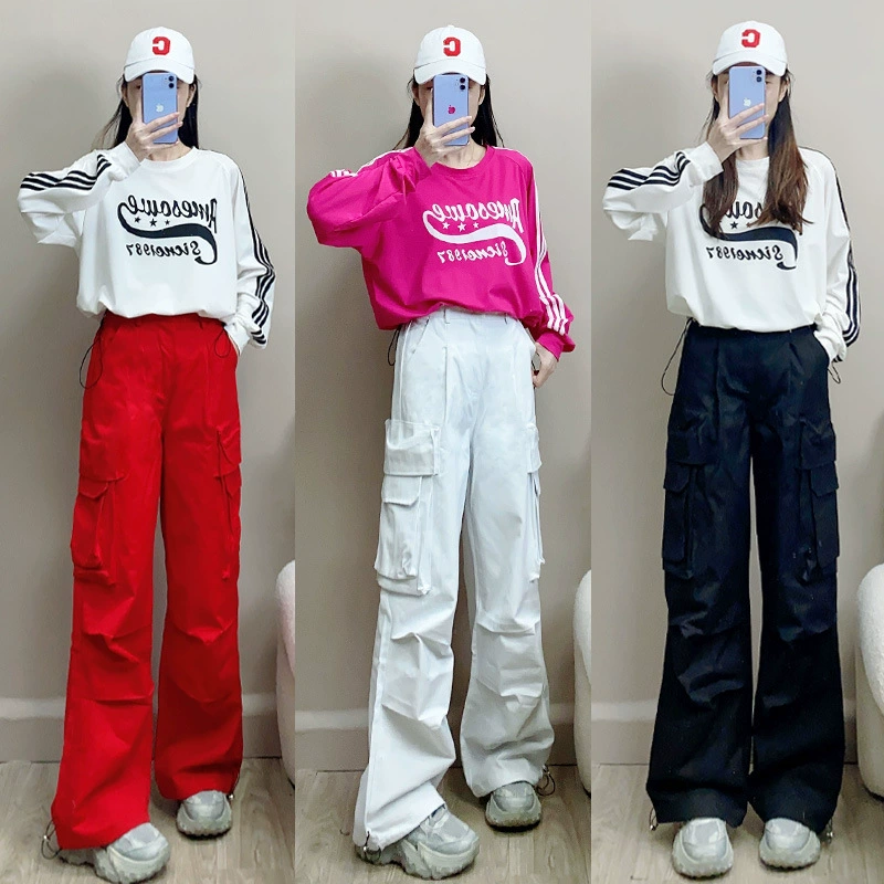 [Осень и зима/Новые продукты] Клубы танцевальная одежда, танцевальные брюки, большие карманы, прямые карманы, повседневные спортивные штаны для мужчин и женщин