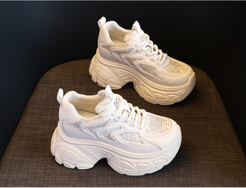 Giày thể thao đế dày dáng nhỏ khoe chân HT1697-12 sneaker nữ chunky đế dày — Màu be chi tiết 5