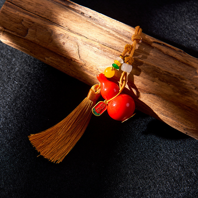 Tassel Craft Gourd Car Hanging Ornament, Gift for Friends, Home Decoration for Living Room Entrance, Gourd Hanging Ornament Tassel Craft Gourd Car Hanging Ornament, Gift for Friends, Home Decoration for Living Room Entrance, Gourd Hanging Ornament