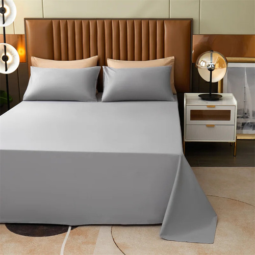 Simple solid color aloe vera cotton sheets single piece household skin-friendly sheets student dormitory single and double sheets pillowcases wholesale