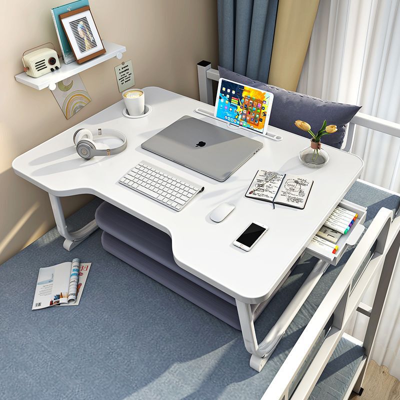 Small Folding Table for Bed, Home Laptop Desk, Student Dormitory Study Desk, Elevated Small Table