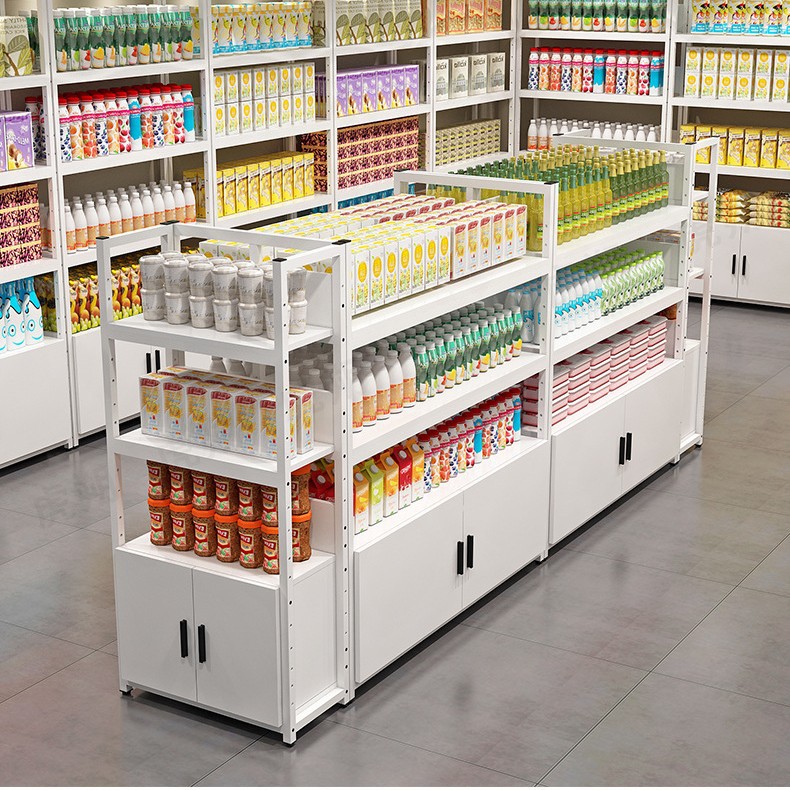 超市货架展示架多层零食商品摆放架子文具店便利店产品中岛展示柜