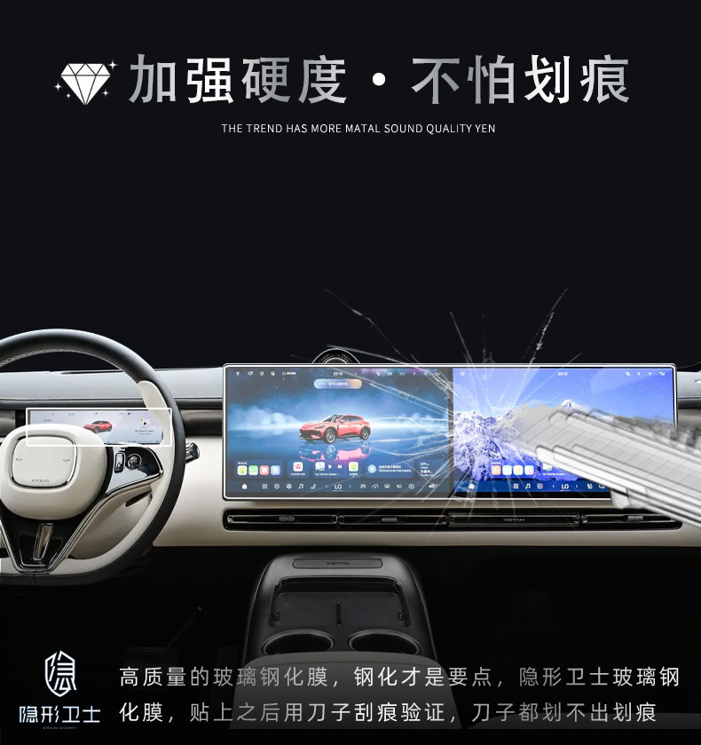 Shilan Tu ZhuiGuang S central control navigation instrument interior integrated screen protective tempered film car modification accessories