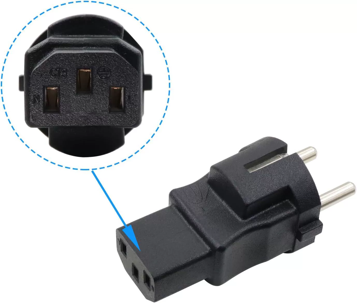 RIIEYOCA SCHUKO-СТЕКЕР НА IEC C13 Адаптер, IEC320 C13 бук