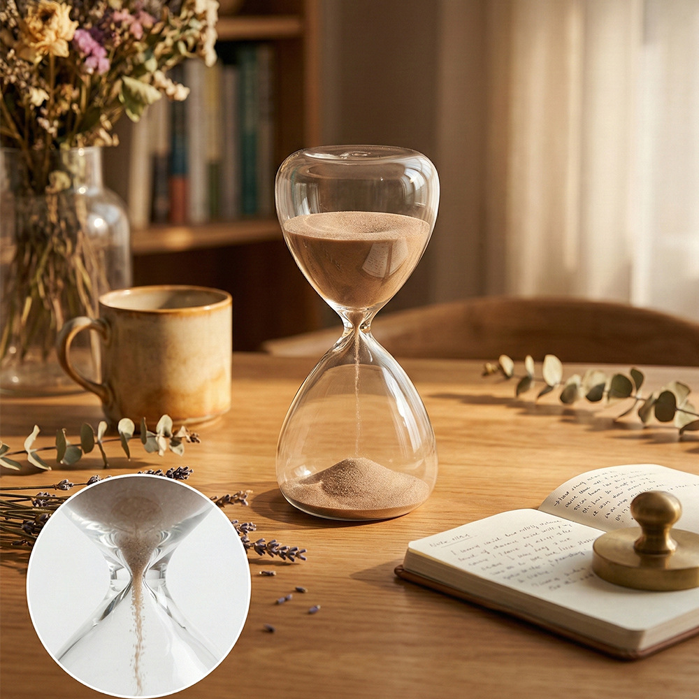 Reloj de arena de vidrio de viento nórdico temporizador reloj de arena redondo regalos creativos para el hogar reloj de arena decoración de viento moderno