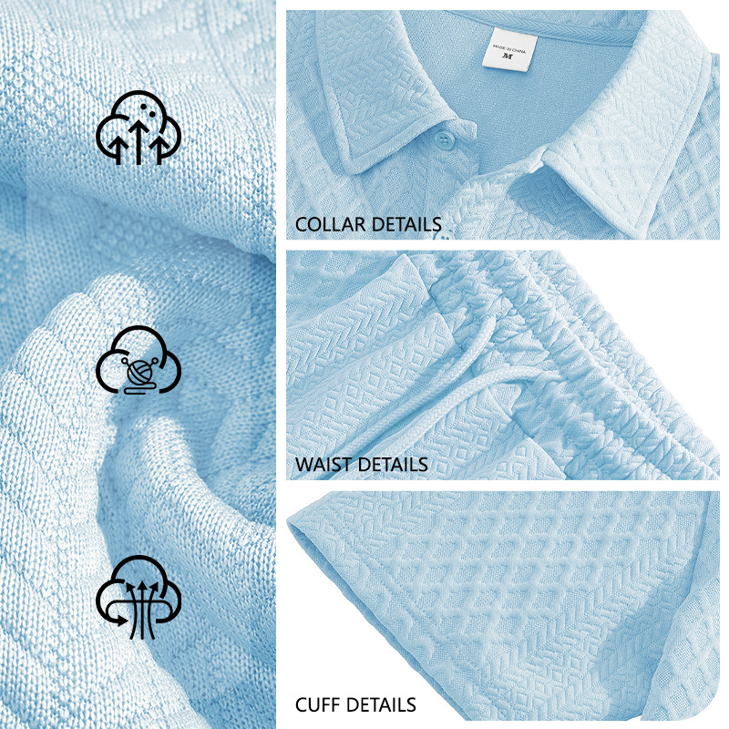 Ropa de hombre transfronteriza de verano de tamaño grande jacquard de hombre deportivo casual con solapa delgada polo camisa de manga corta