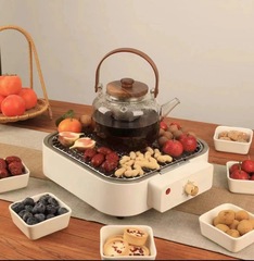 電圍爐煮茶取暖爐燒烤爐電烤架家用戶外便攜爐可拆卸不鏽鋼發熱管