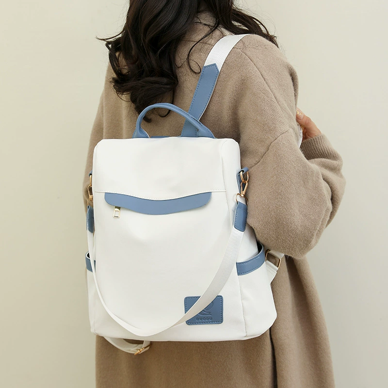 Shoulder bag, nylon trend fashionable backpack for traveling, 2023 collection, Korean style, anti-theft