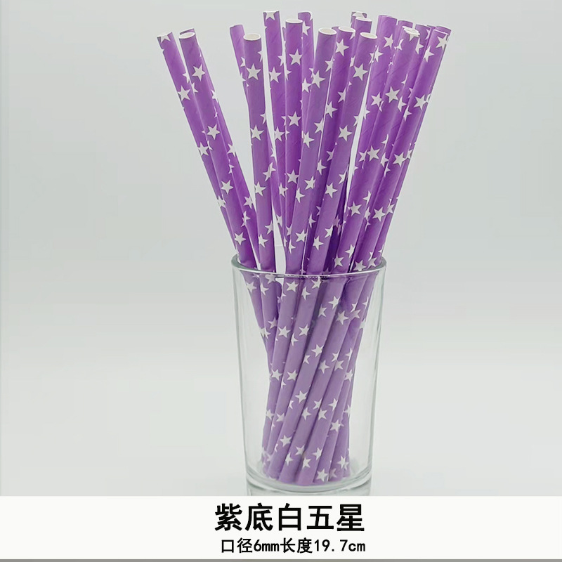 Gran cantidad en stock paja de papel desechable al por mayor paja de papel degradable paja de estrella de cinco puntas