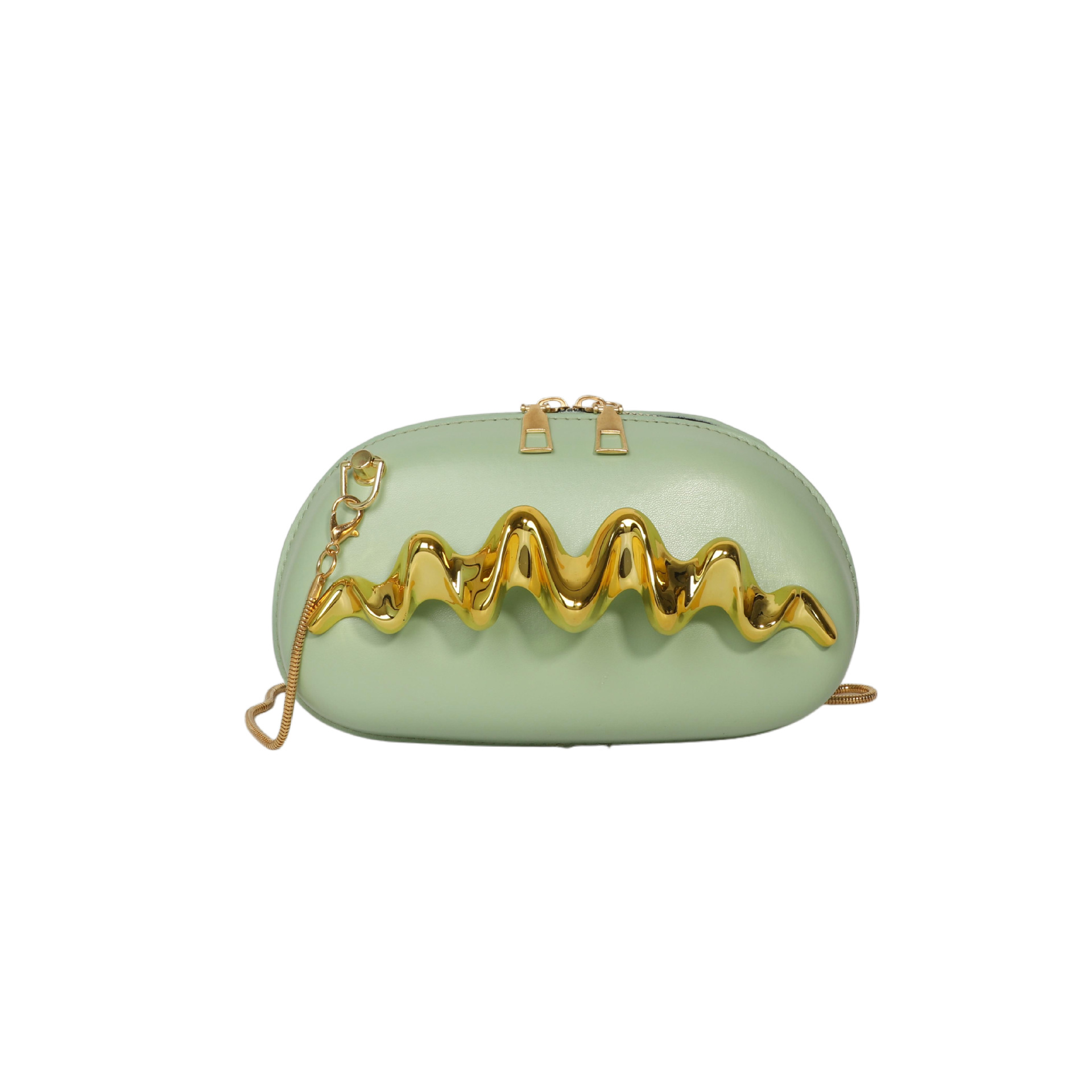 Personalidad transfronteriza ondulada mano mano bolsa de cena mujer 2025 nueva moda cadena bolsa de hombro bolsa de caja diagonal