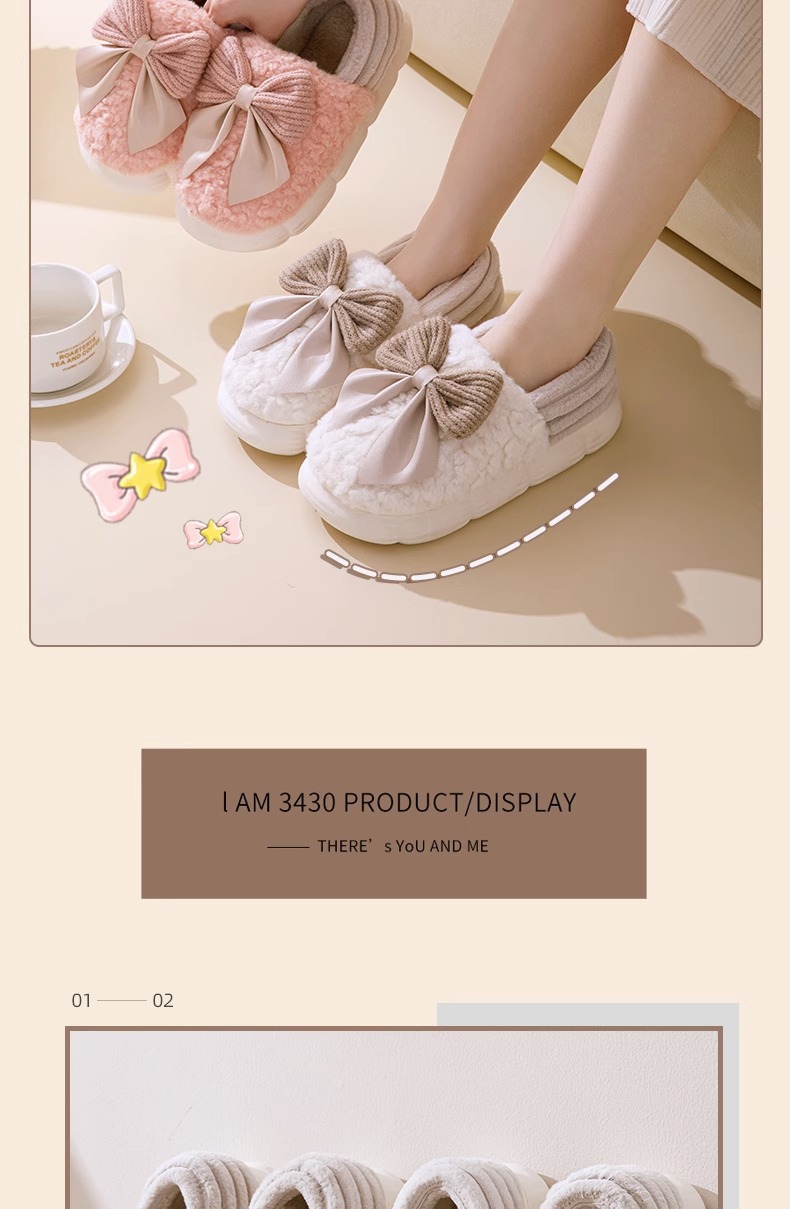 Lady Ladies Plush Slip-On Spring Indoor Cozy Cushioned Non-Slip Indoor Shoes House Shoes_voghion.com