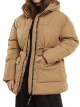 A 38821 Fashion Hooded Cotton Coat ʱ����ñ���� ŷ���羳